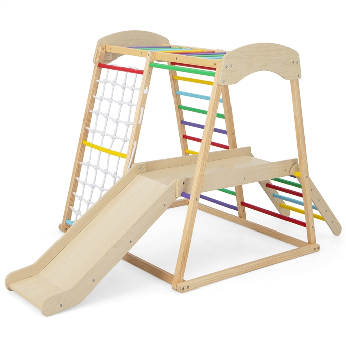 kletterger_st-spielplatz-sp10099cl_2_ Vidinė laipiojimo aikštelė su čiuožykla ir kopėtėlėmis (Įvairiaspalvė)