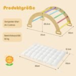 Vaikiškas medinis laipiojimo lankas su pagalvėle (Spalvotas)