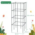 Metalinė atrama augalams 100 cm (Žalia)