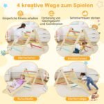 Medinis 3-in-1 vaikų laipiojimo trikampis su rampų rinkiniu (Spalvotas)