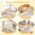 Daugiafunkcis medinis laipiojimo trikampis su rampele (Natūrali)