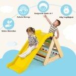 Medinis 4-in-1 laipiojimo stovas su rampomis mažyliams (Spalvota)