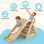 3in1 vaikų laipiojimo aikštelė su čiuožykla rampa (Natūrali)