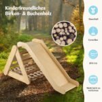 3in1 vaikų laipiojimo aikštelė su čiuožykla rampa (Natūrali)