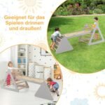 3-in-1 medinis laipiojimo rinkinys vaikams: trikampės kopėtėlės ir čiuožykla (Pilka)