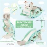 Vaikiškas 4-in-1 žaidimų komplektas su krepšinio lenta ir žiedu (Žalia)