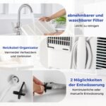 Nešiojama oro kondicionieriaus ir šildytuvo sistema su „WiFi“ (Balta)