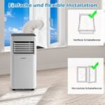 Nešiojamas oro kondicionierius 9000 BTU su 4 funkcijomis (Juoda ir balta)