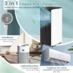 Nešiojamas oro kondicionierius su „Wi-Fi“ ir miego režimu (Balta)