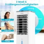 Nešiojamas oro aušintuvas su drėkintuvu ir ventiliatoriumi 3 darbo režimai (Pilka)