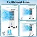 Nešiojamas oro aušintuvas su drėkintuvu ir ventiliatoriumi 3 darbo režimai (Pilka)