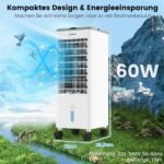 Nešiojamas oro aušintuvas su drėkintuvu ir ventiliatoriumi 3 darbo režimai (Pilka)