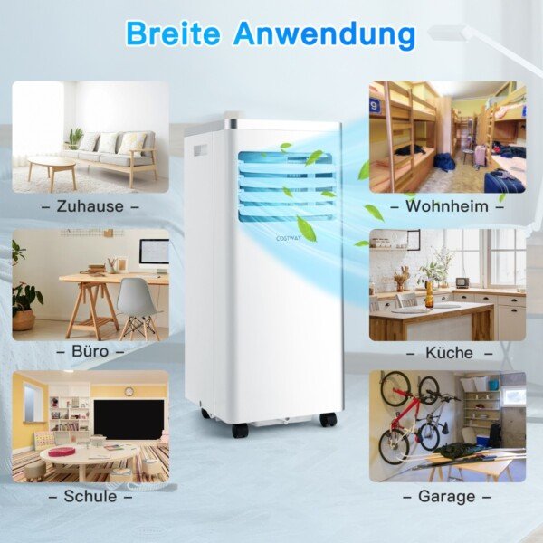 Nešiojamas oro kondicionierius aušintuvas drėkintuvas 7000 BTU (Balta)