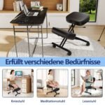 Ergonomiška reguliuojamo aukščio kėlimosi kėdė (Juoda)