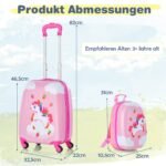 Vaikiškas lagaminų bei kuprinės rinkinys (Rožinė)