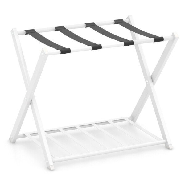 Sulankstomas dviejų lygių bagažo stovas (Balta)