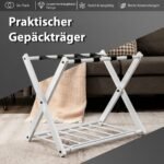 Sulankstomas bagažinės stovas su dviem lentynomis (Balta)