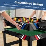4in1 žaidimų stalas: stalo futbolas biliardas hokejus ir stalo tenisas (Juoda)