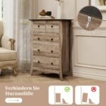 Tvirtas 5 audinio stalčių baldas-komoda (Ruda)