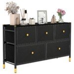 Talpinimo spintelė su penkiais stalčiais (Juoda)