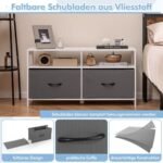 Talpinimo spintelė su dviem stalčiais ir atviromis lentynomis (Balta)