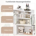 Virtuvės spintelė su stiklinėmis durelėmis ir reguliuojamomis lentynomis (Balta)