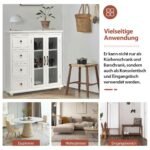 Virtuvės spintelė su 4 stalčiais ir reguliuojama lentyna (Balta)