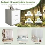 Modernus medinis trijų stalčių naktinis staliukas (Pilka)