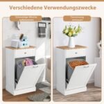 Virtuvinė spintelė šiukšliadėžei su stalčiumi ir darbine plokšte (Balta)