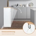 Virtuvinė spintelė šiukšliadėžei su stalčiumi ir darbine plokšte (Balta)