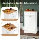 Virtuvinė spintelė šiukšliadėžei su stalčiumi ir darbine plokšte (Balta)