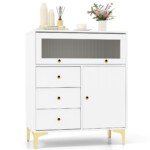 Kompaktiška 3 stalčių ir 2 durelių komoda (Balta)