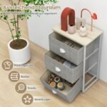 Spintelė su trimis stalčiais ir metaliniu rėmu (Pilka)