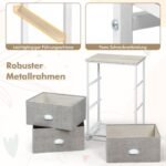 Spintelė su trimis stalčiais ir metaliniu rėmu (Pilka)