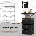 Indukcinė komoda su trimis stalčiais ir medine plokšte (Juoda)