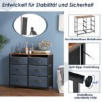 Tvirtas 6 stalčių komodos organizatorius su metaliniu rėmu (Ruda)