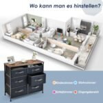 Tvirtas 6 stalčių komodos organizatorius su metaliniu rėmu (Ruda)