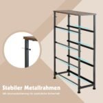 Siaura 4 stalčių komoda su medžio imitacijos stalviršiu (Rustikaliai ruda)