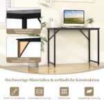 Kompaktiškas kompiuterio stalas su reguliuojamomis kojelėmis 100x50 cm (Juoda)