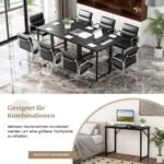 Kompaktiškas kompiuterio stalas su reguliuojamomis kojelėmis 100x50 cm (Juoda)