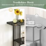 Kompaktiškas konsolinis staliukas su dviem lentynomis ir metaliniu rėmu (Juoda)