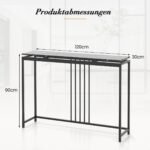 Konsolinis staliukas su dirbtinio marmuro stalviršiu 120x30x90 cm (Juoda)
