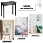 Siauras konsolinis staliukas su stalčiumi (Juoda)