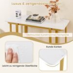 Konsolinis staliukas su marmuro imitacijos stalviršiu (Auksinė)