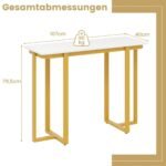 Konsolinis staliukas su marmuro imitacijos stalviršiu (Auksinė)
