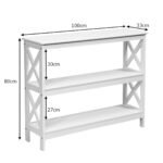 Konsolinis staliukas su lentyna 100 x 33 x 80 cm (Balta)