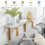 Ilgaamžis konsolinis staliukas su dirbtinio marmuro plokšte (Auksinė)