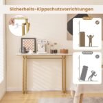 Ilgaamžis konsolinis staliukas su dirbtinio marmuro plokšte (Auksinė)