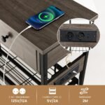 Konsolinis staliukas su įkrovimo stotele ir dviem stalčiais (Pilka)