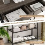 Konsolinis staliukas su įkrovimo stotele ir dviem stalčiais (Pilka)